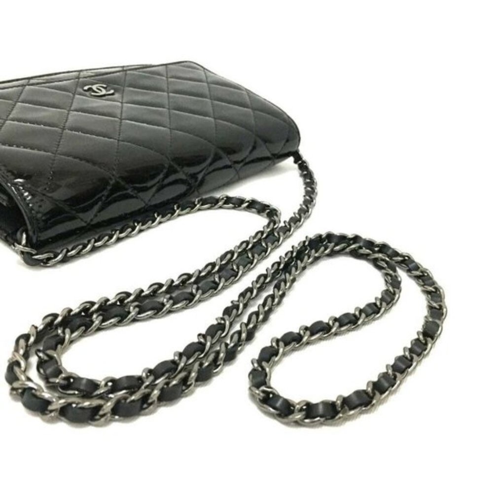 CHANEL Quilted Patent Wallet On Chain WOC BrandNew - Picture 14 of 16